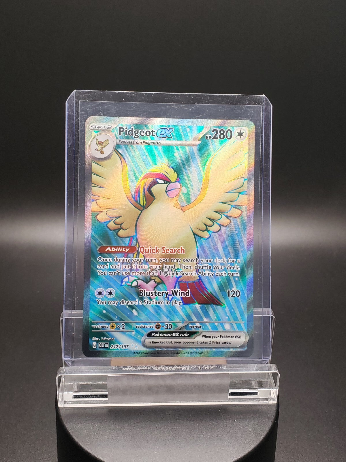 Pidgeot ex 217/197 Ultra Rare Obsidian Flames Pokemon - Pack Fresh Near Mint NM