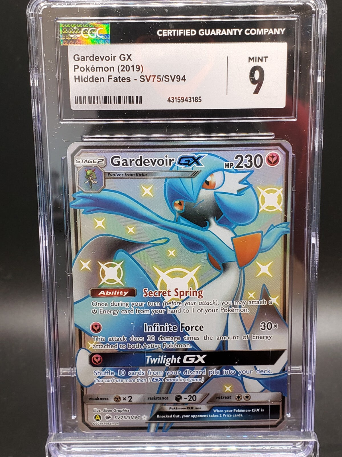 2019 Pokemon Gardevoir Gx Sv75/sv94 Cgc 9