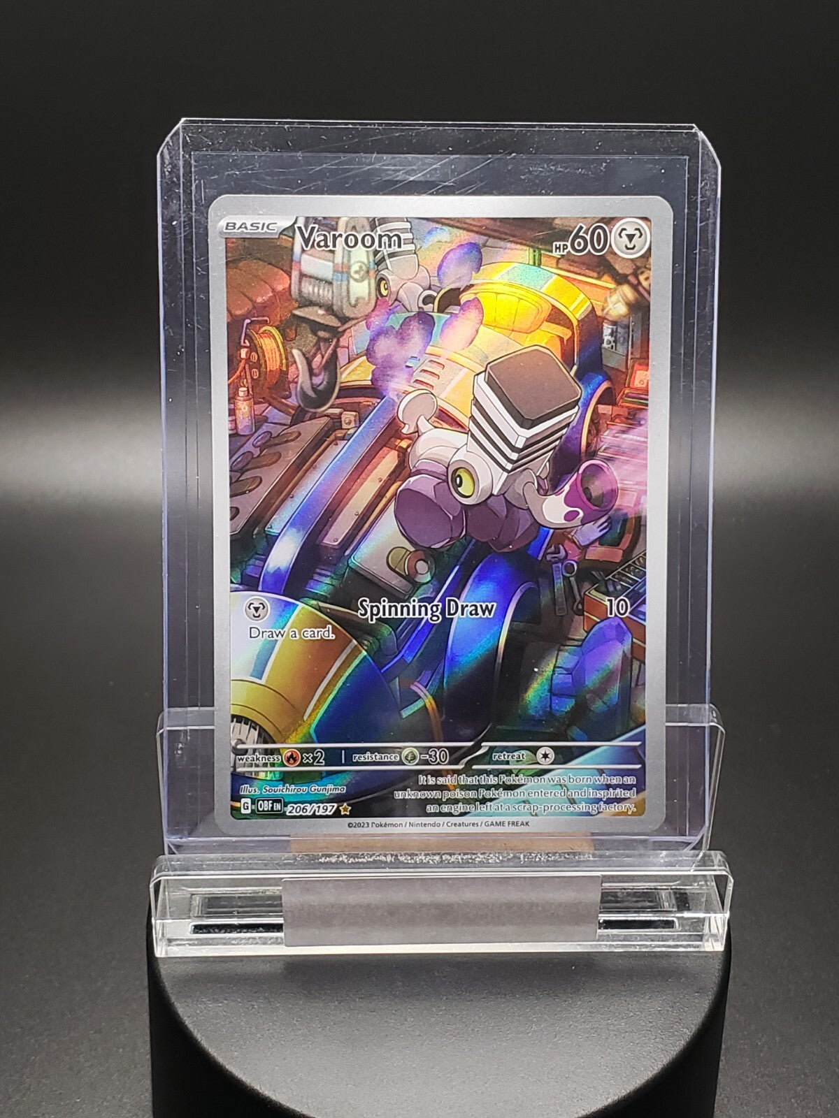Pokemon Varoom 206/197 Illustration Rare FA Holo SV03 Obsidian Flames NM 322