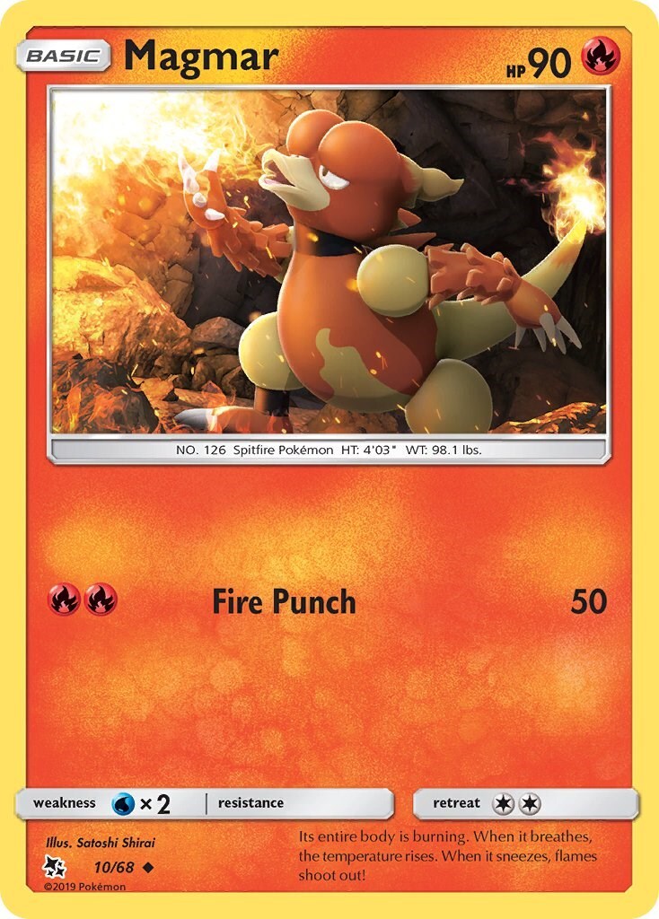 Magmar 10/68 Hidden Fates Reverse Holo