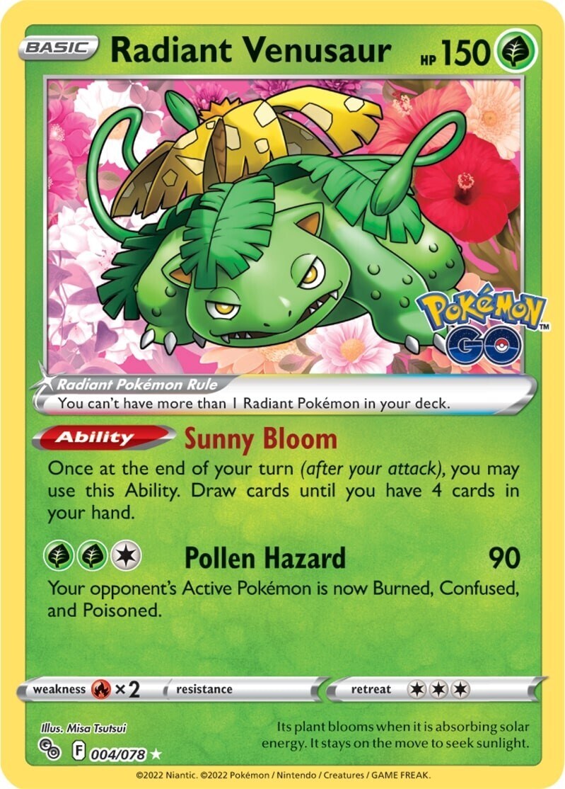 Radiant Venusaur 004/078 Pokémon GO Holo