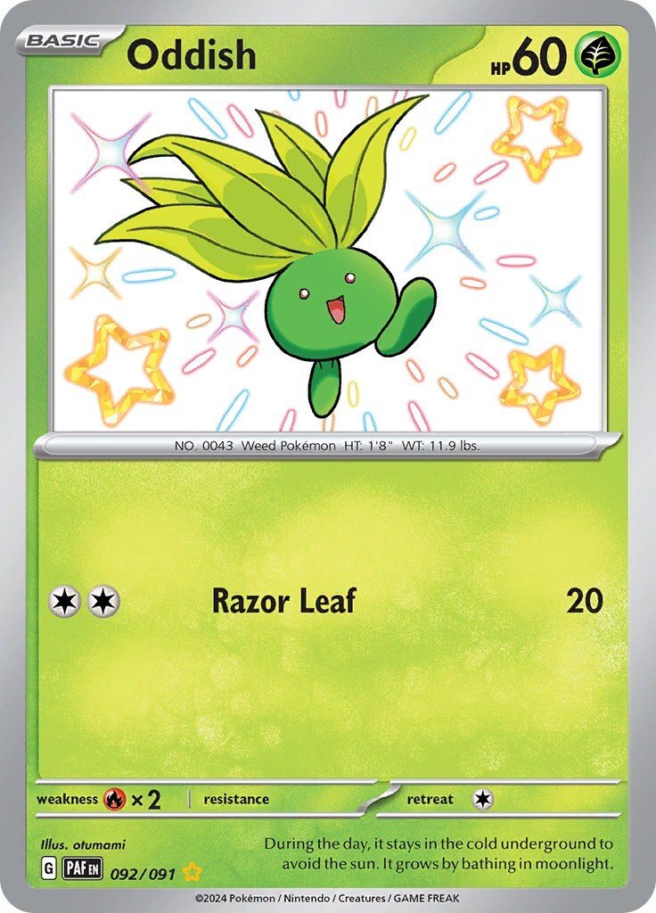 Oddish 092/091 Sv: Paldean Fates Holo
