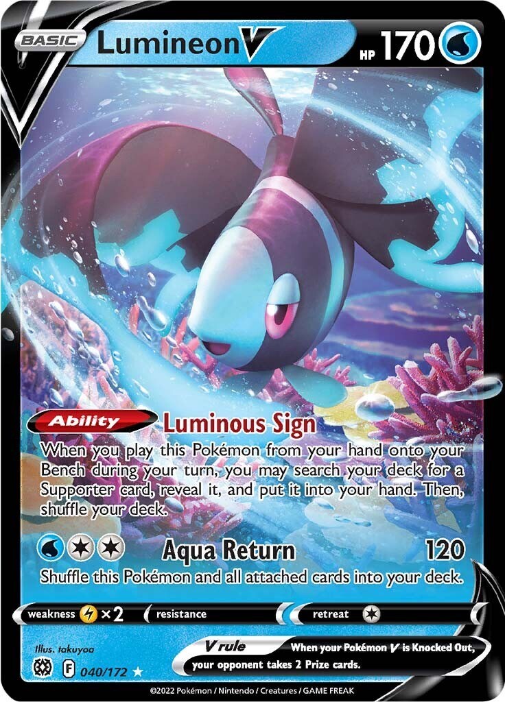 Pokémon TCG Lumineon V Brilliant Stars 040/172 Holo Ultra Rare