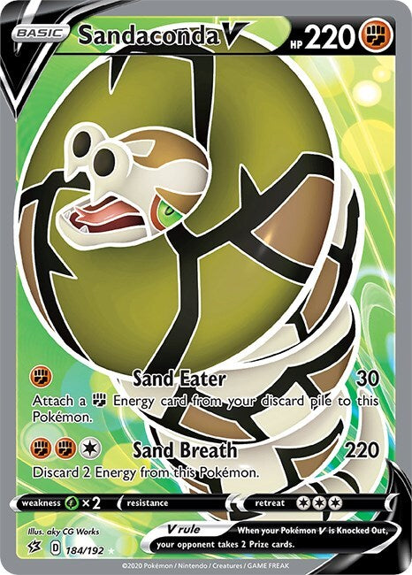 Sandaconda V (Full Art) 184/192 Swsh02: Rebel Clash Holo