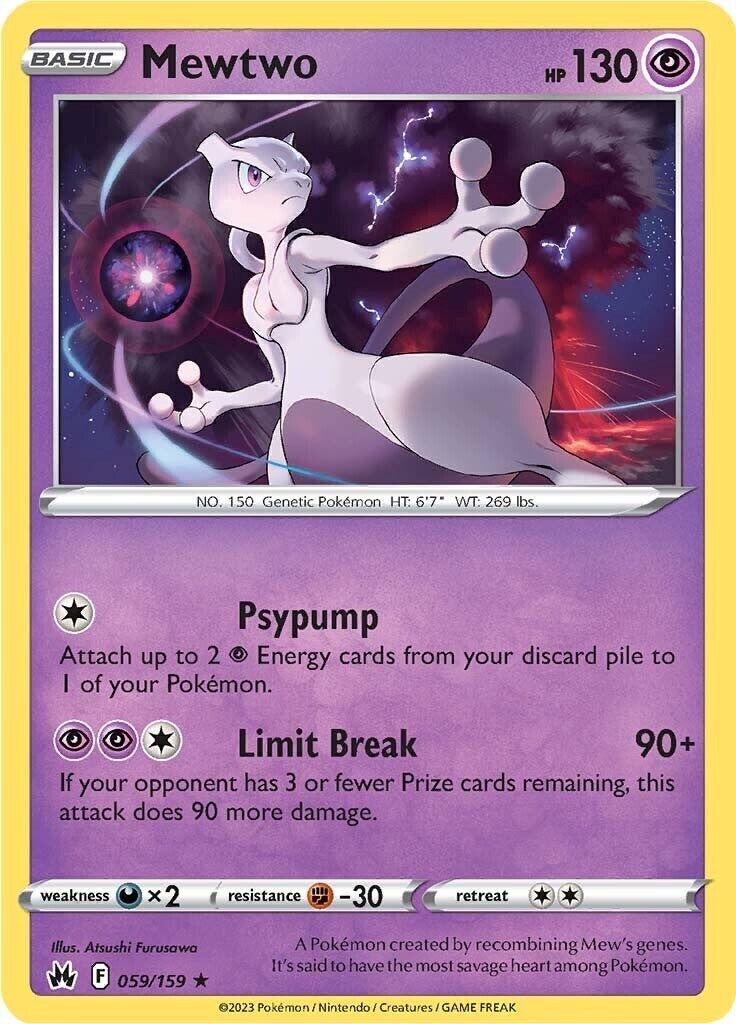Pokémon TCG Mewtwo Crown Zenith 059/159 Holo Holo Rare