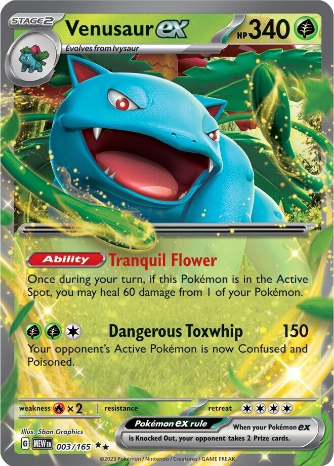 Pokémon TCG Venusaur ex Scarlet & Violet-151 003/165 Holo Double Rare