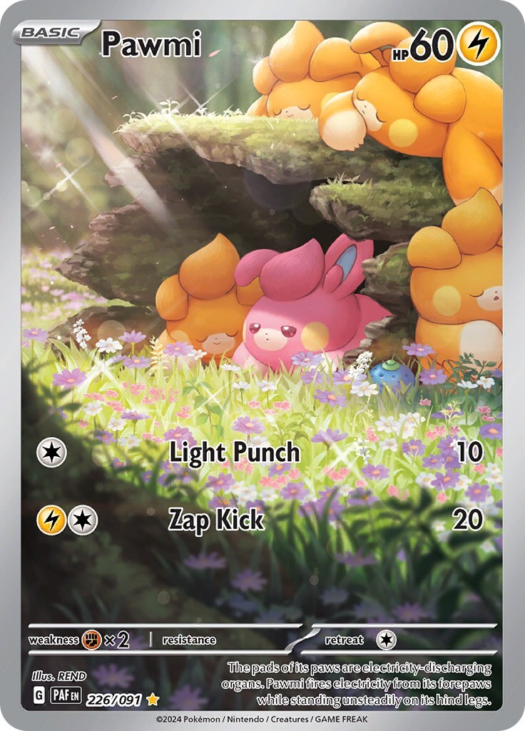 Pokémon TCG Pawmi Scarlet & Violet: Paldean Fates 226/091 Holo Illustration Rare