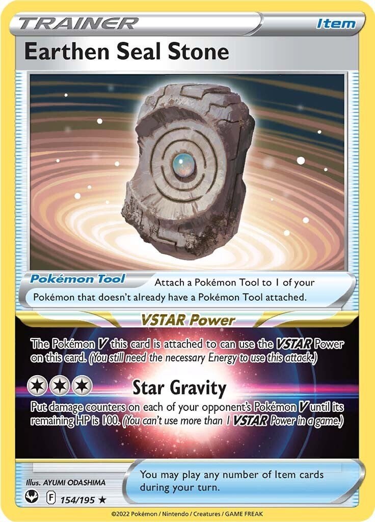 Earthen Seal Stone 154/195 Swsh12: Sword & Shield - Silver Tempest Holo