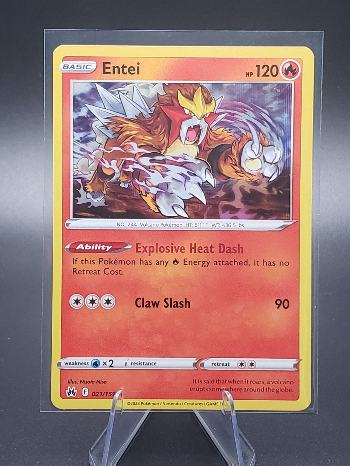Pokémon TCG Entei Crown Zenith 021/159 Holo Holo Rare