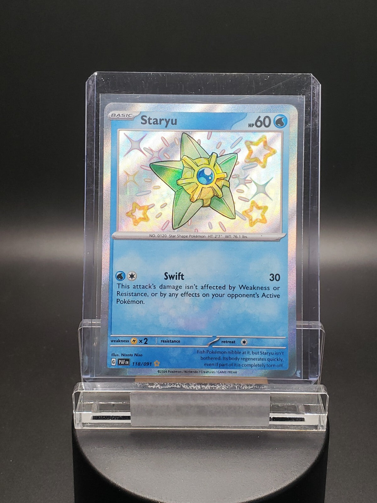 Pokemon TCG Paldean Fates Staryu 118/091 Shiny Holo Rare NM