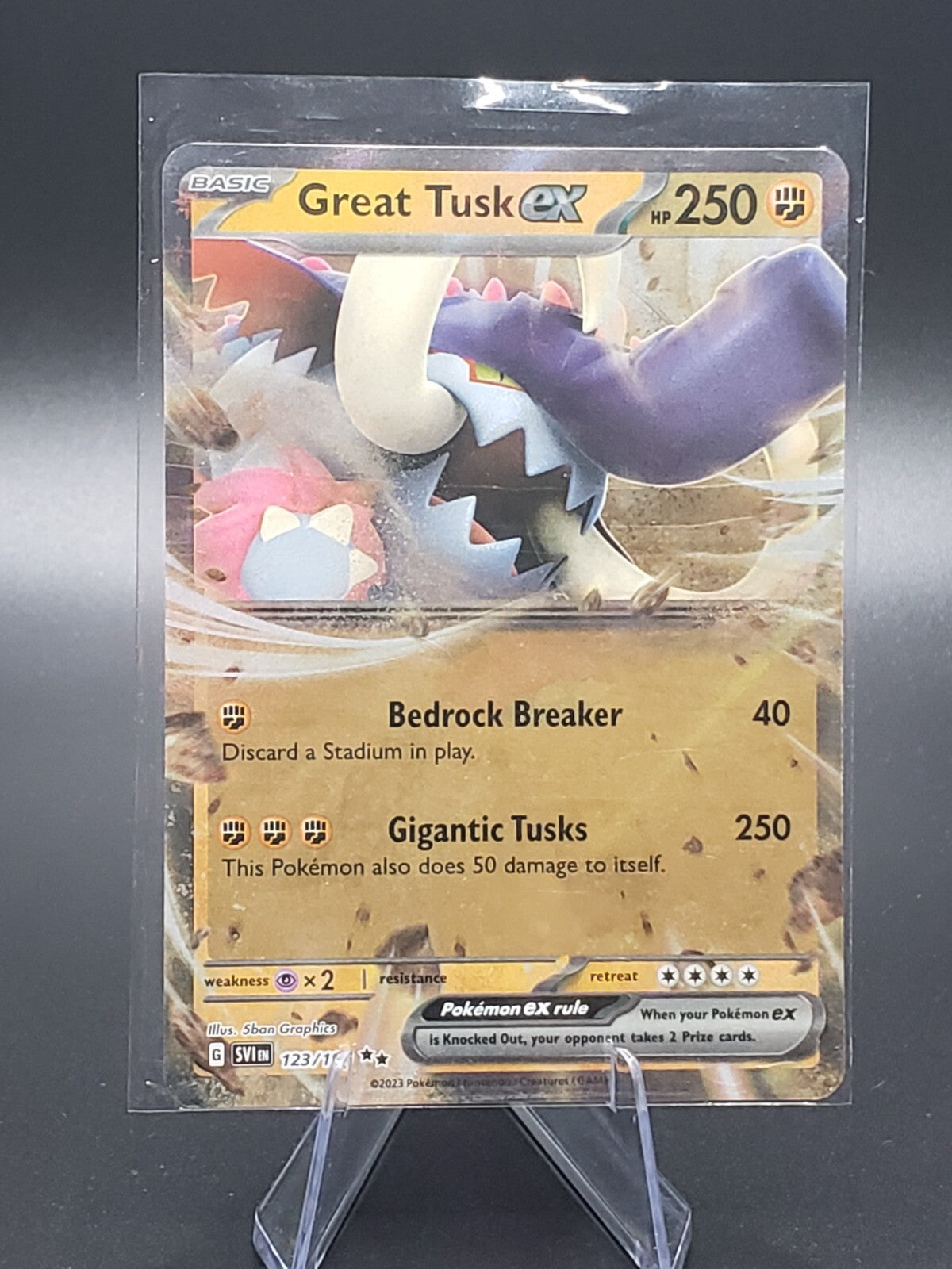Pokémon TCG Great Tusk ex Scarlet & Violet Base Set 123/198 Holo Double Rare