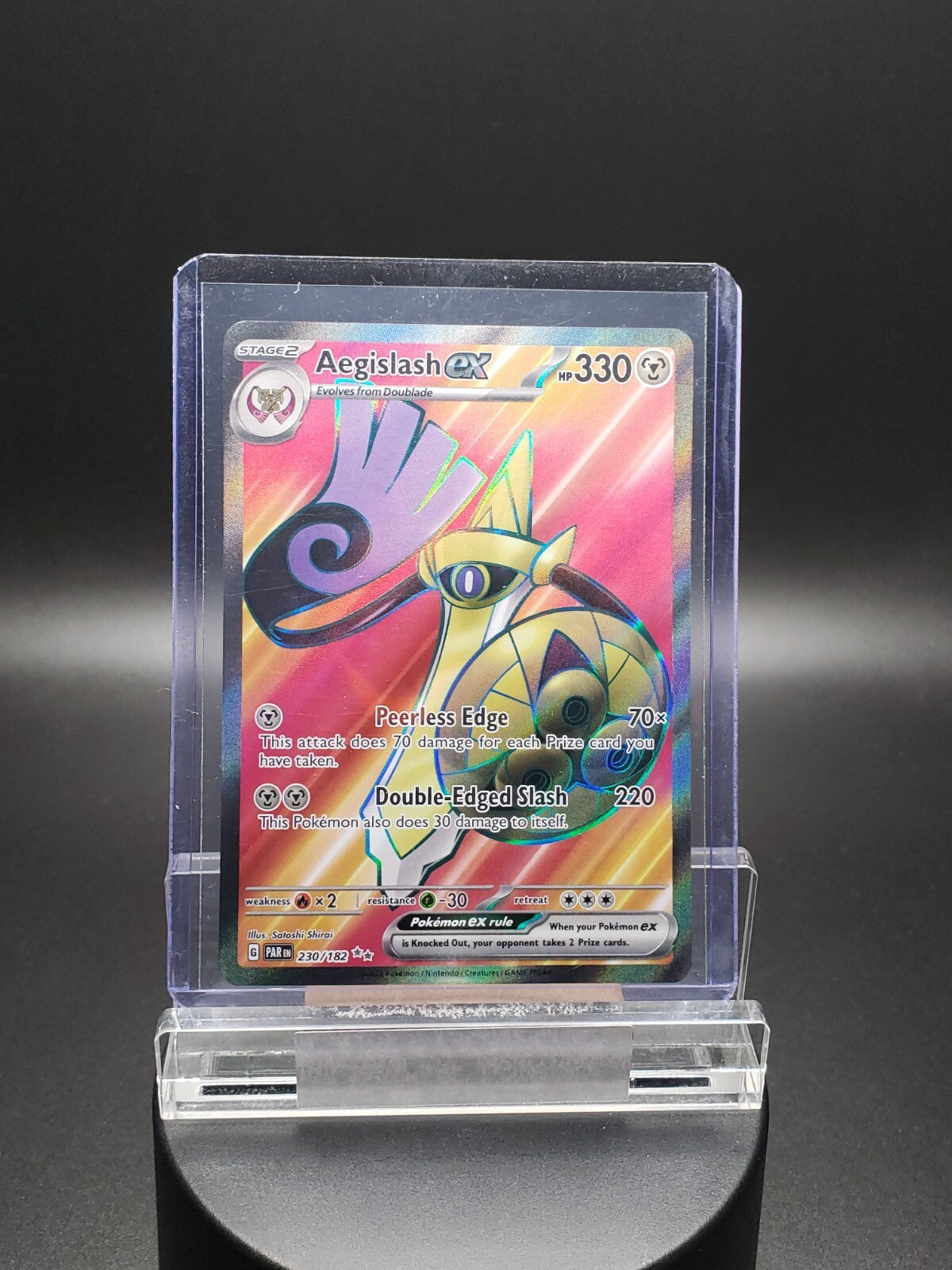 Pokemon Aegislash ex 230/182 Paradox Rift Scarlet & Violet Ultra Rare Full Art