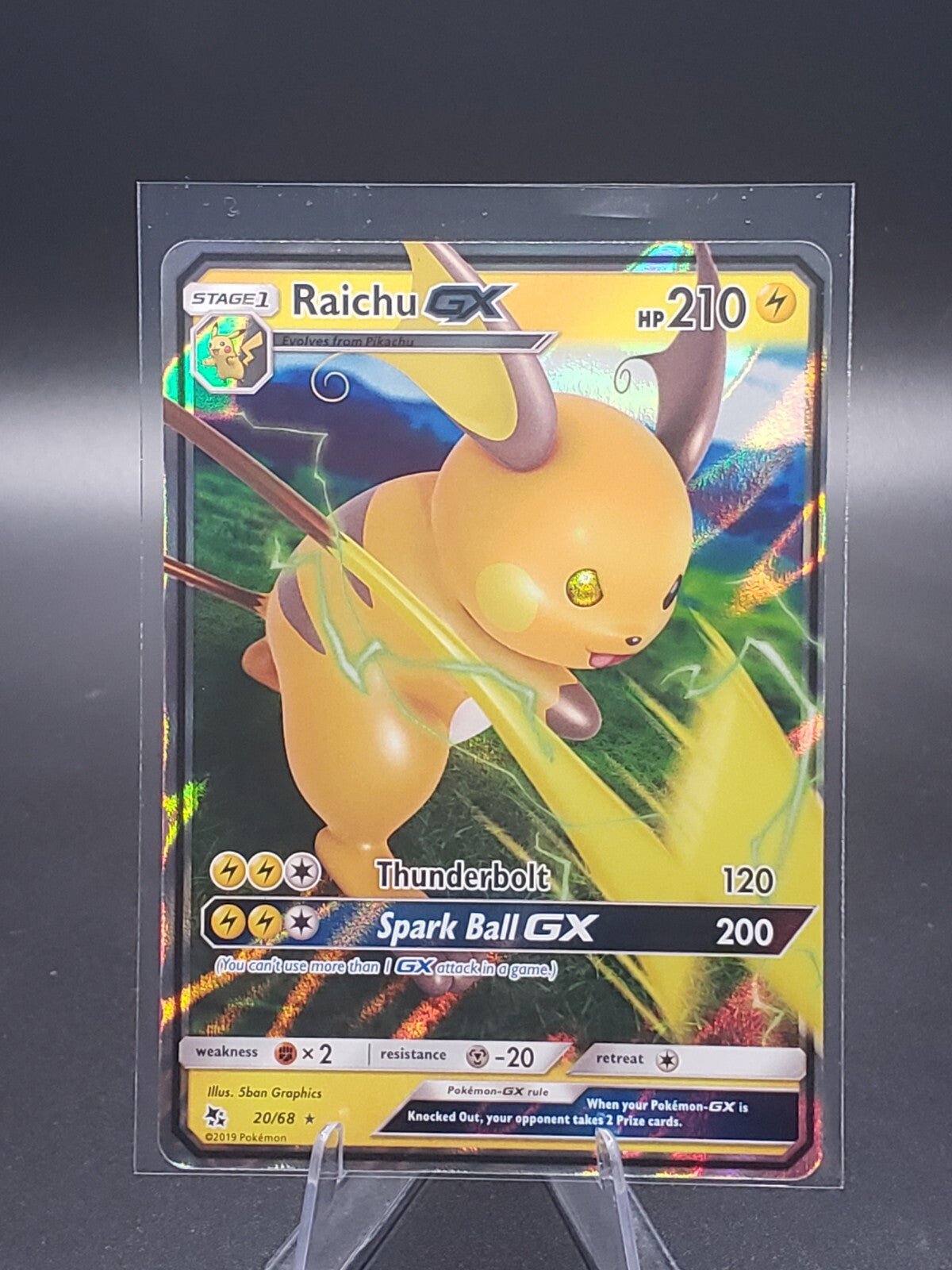 Raichu GX 20/68 Hidden Fates Holo