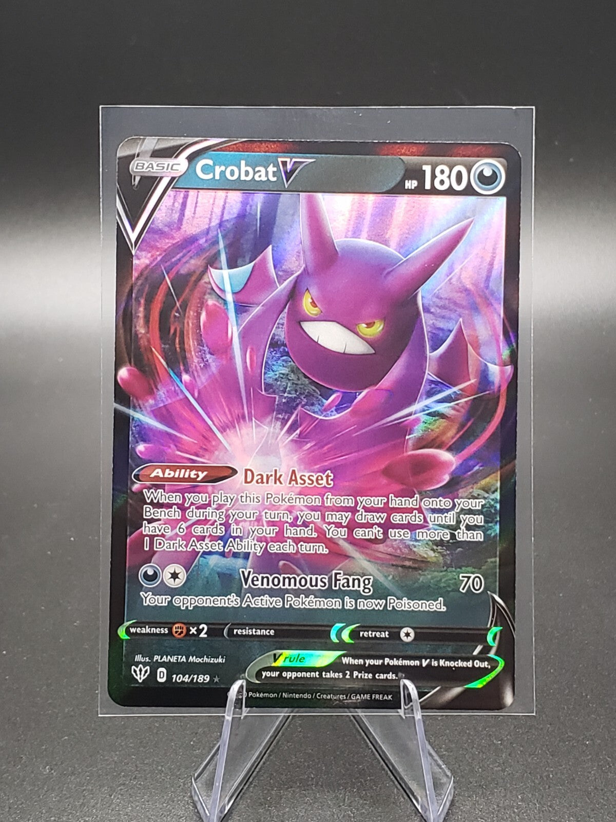 Crobat V 104/189 Ultra Rare Darkness Ablaze Pokemon Card - NM Near Mint