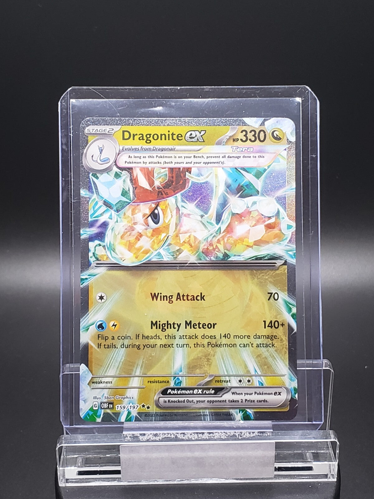 Pokemon Dragonite ex 159/197 Obsidian Flames Scarlet & Violet Double Rare