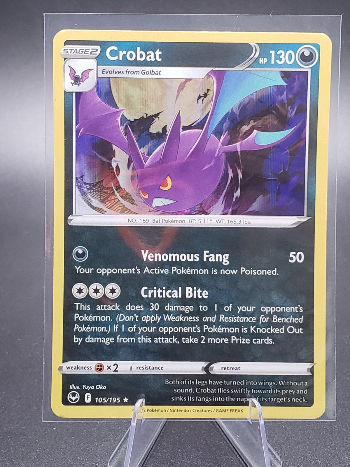 Pokémon TCG Crobat Sword & Shield - Silver Tempest 105/195 Holo Holo Rare