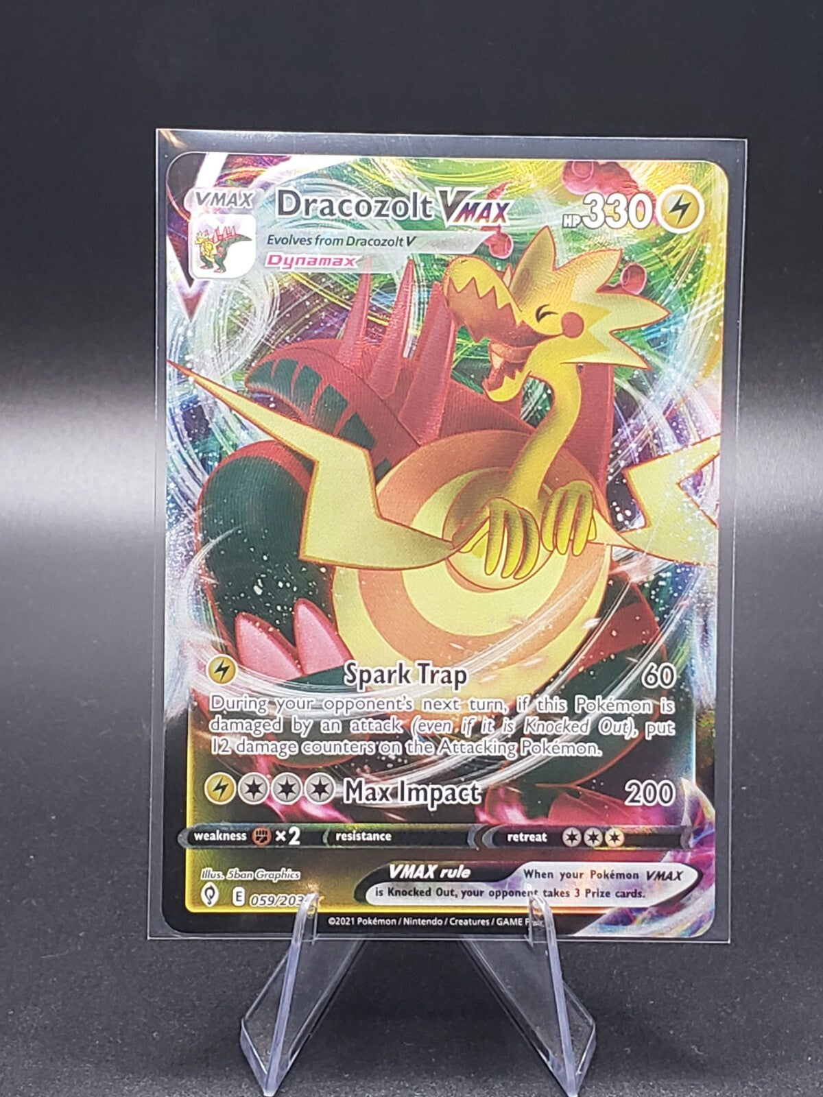 Dracozolt VMAX 059/203 Swsh07: Evolving Skies Holo