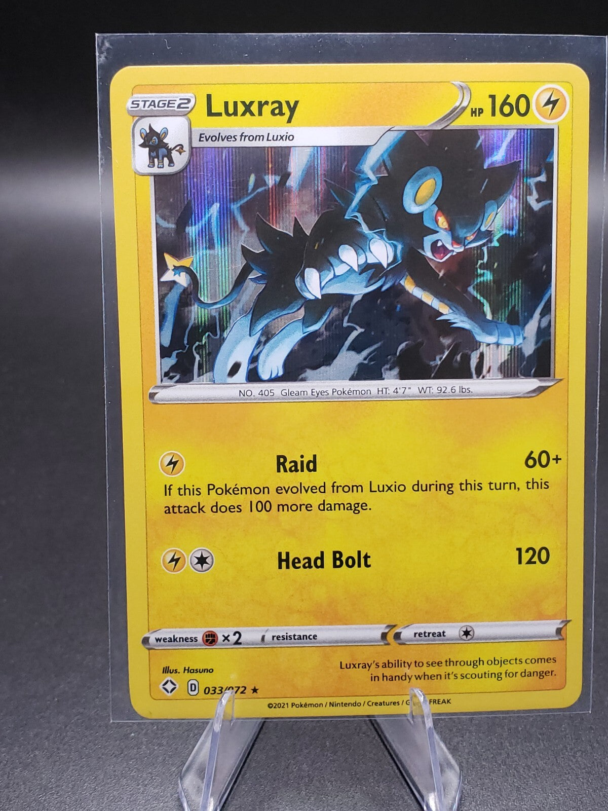 Luxray 033/072 Holographic Rare Shining Fates Pokemon TCG Near Mint
