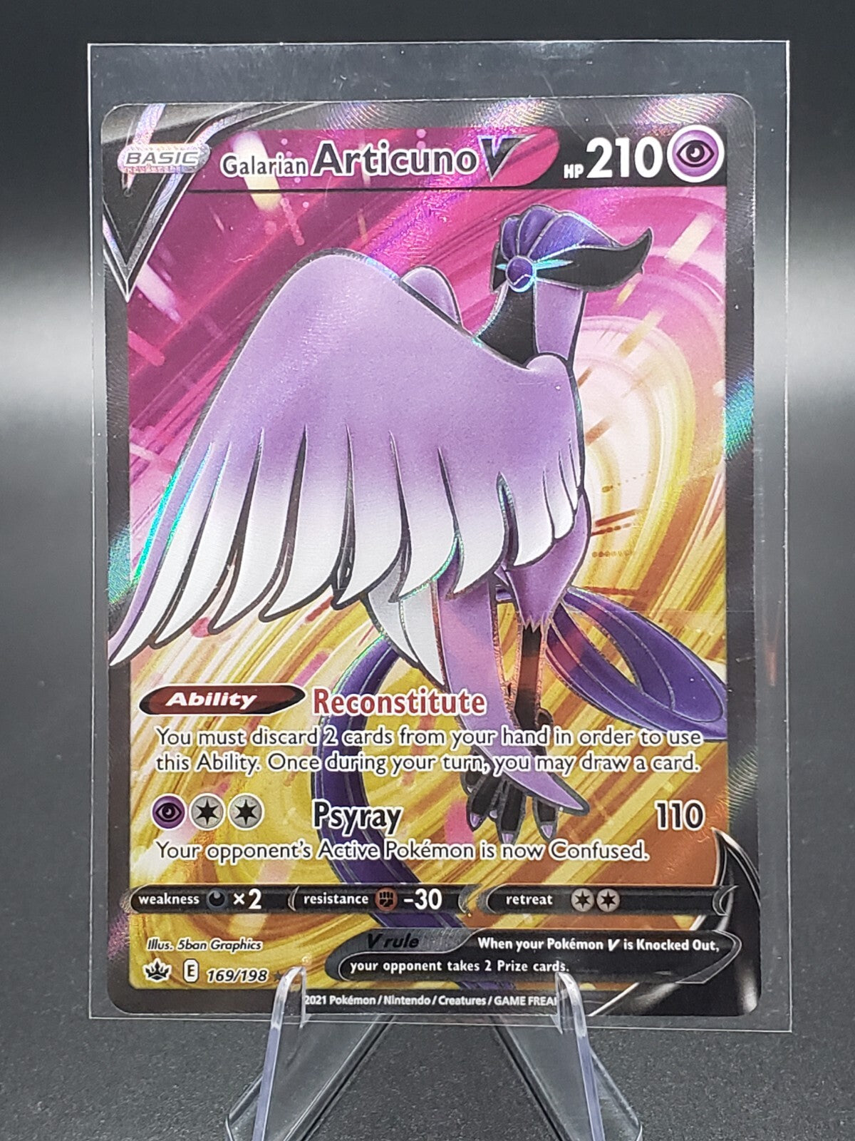 Pokemon Chilling Reign - Galarian Articuno V 169/198 Full Art Ultra Rare Holo NM