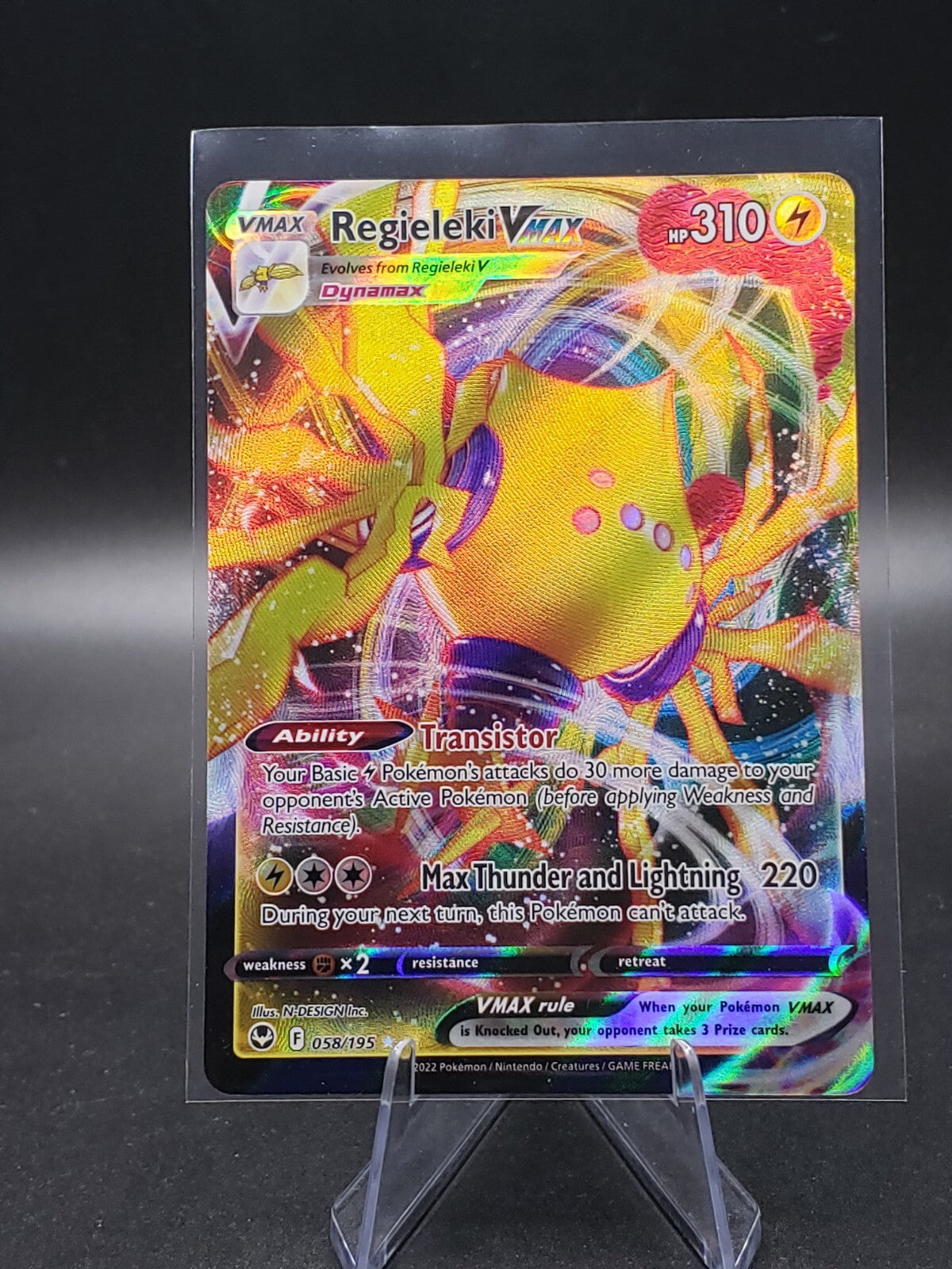 Pokémon TCG Regieleki VMAX Sword & Shield - Silver Tempest 058/195 Holo Ultra...
