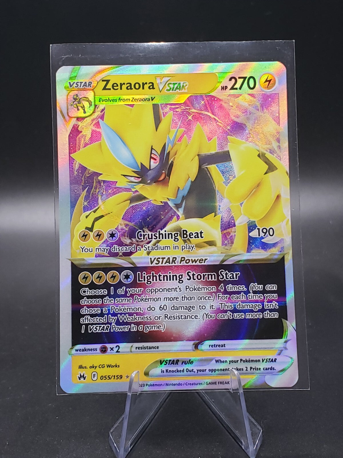 Pokémon TCG Zeraora VSTAR Crown Zenith 055/159 Holo Ultra Rare