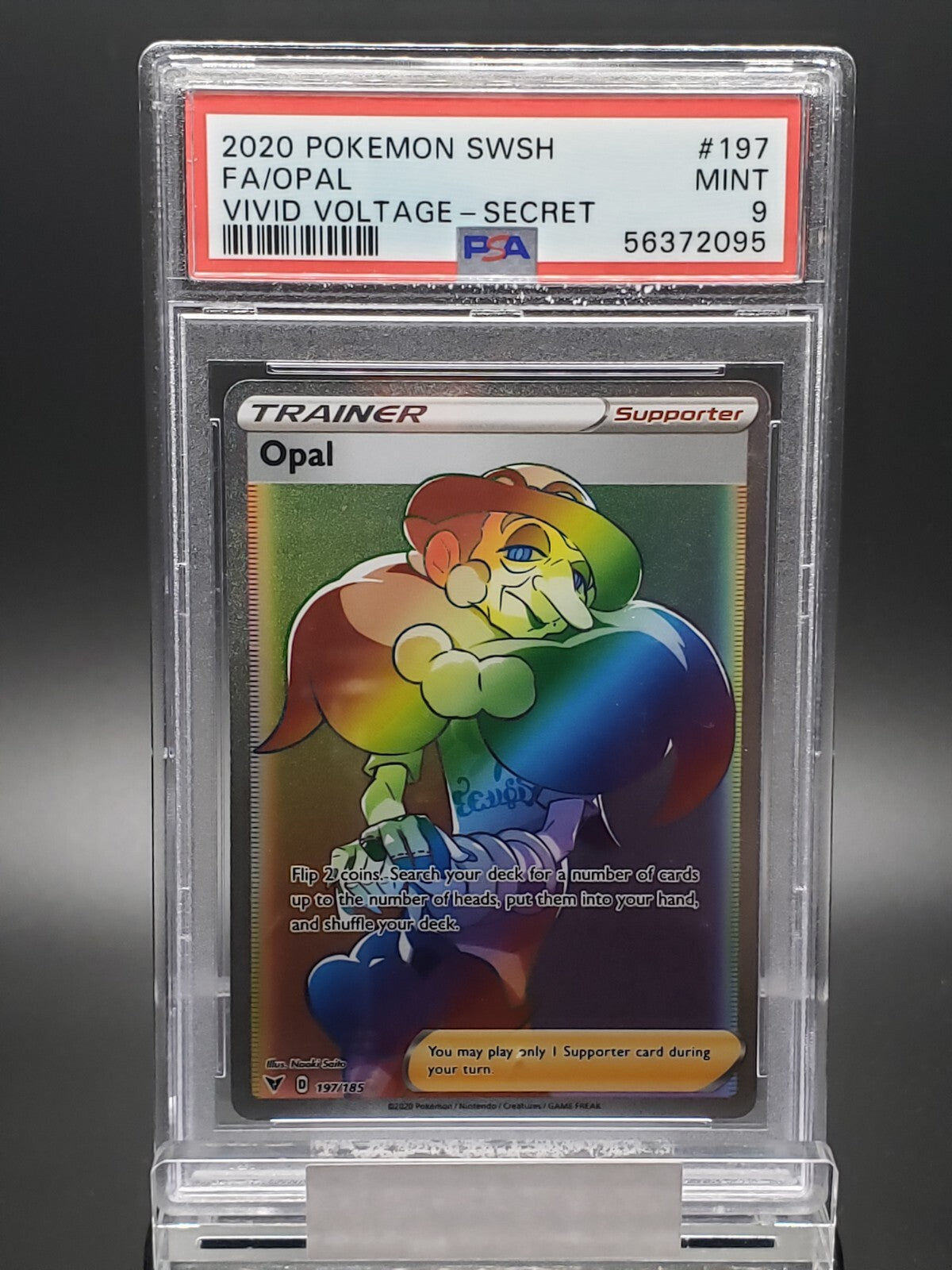 Pokémon TCG Opal Vivid Voltage 197/185 Holo Secret Rare PSA 9
