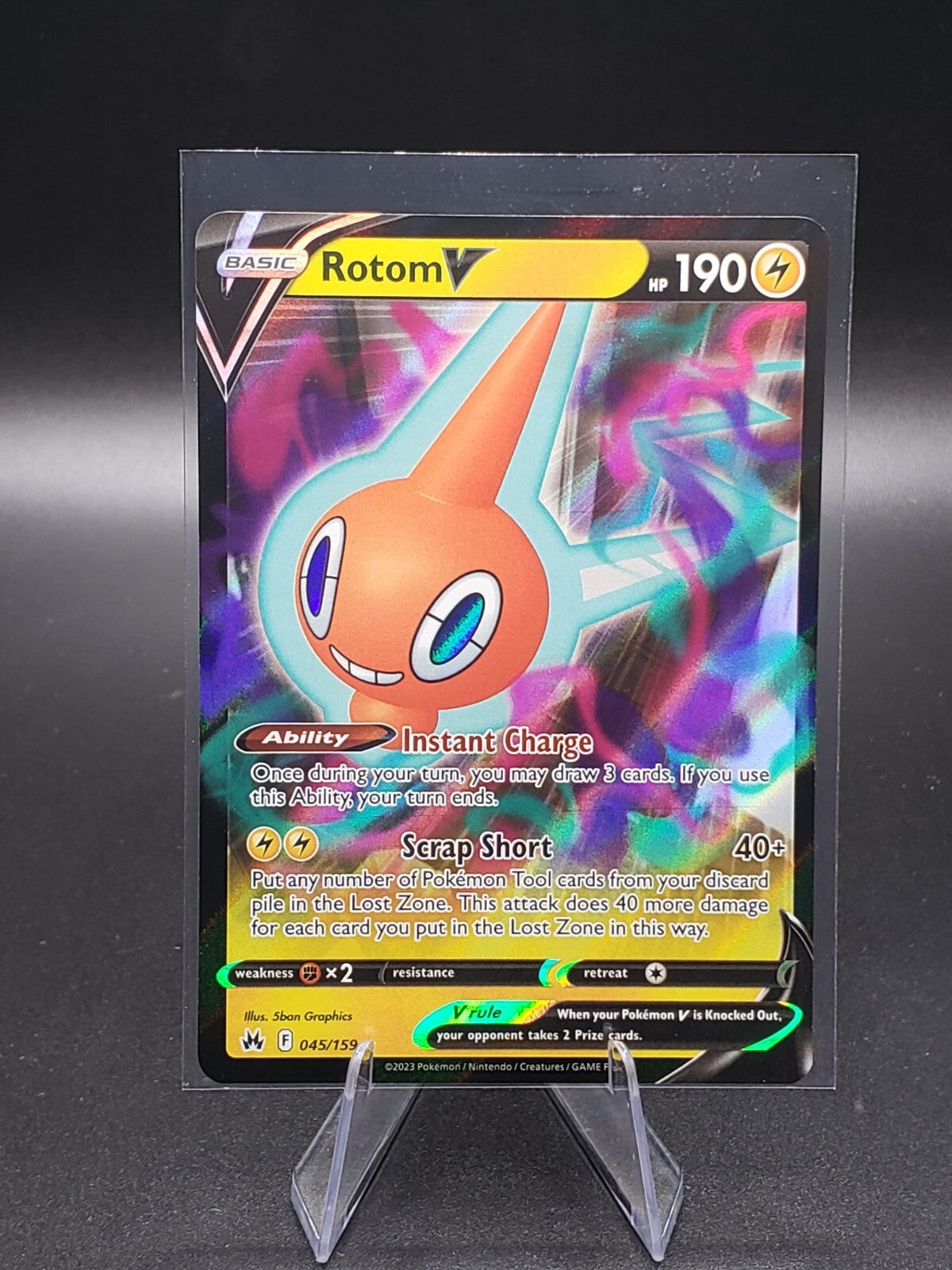 Rotom V 045/159 Crown Zenith Holo