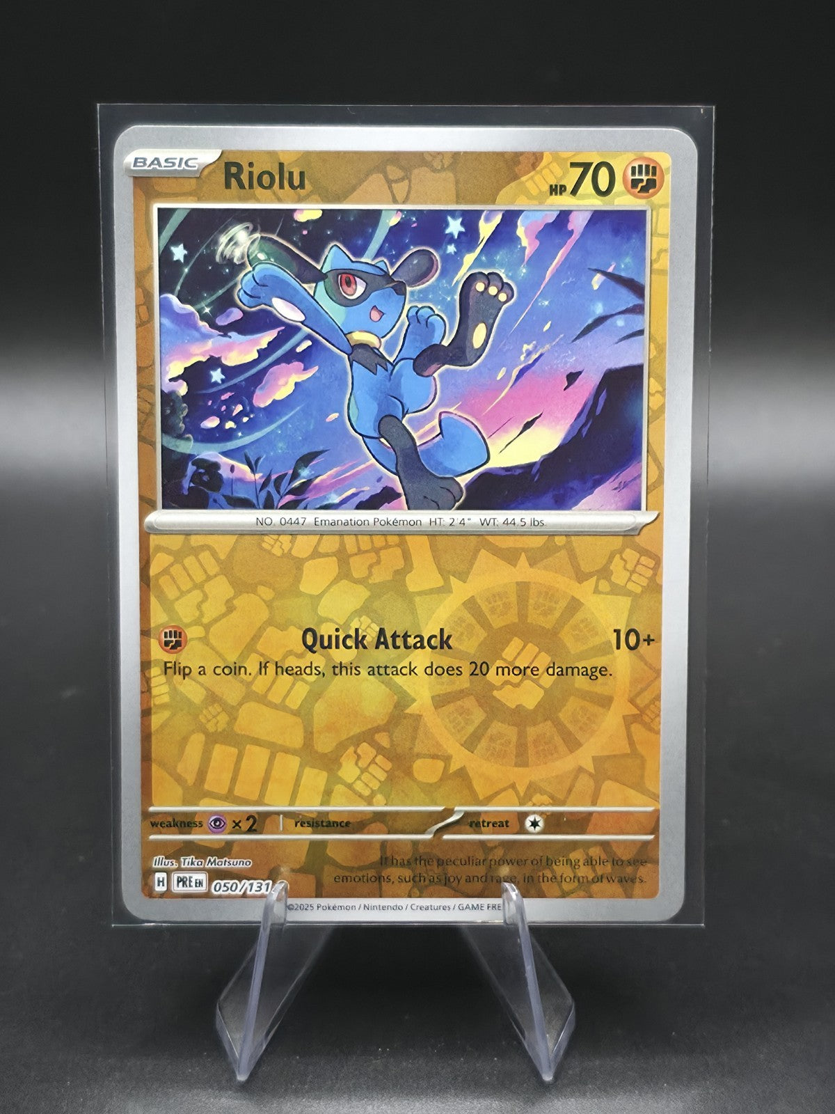 Riolu 050/131 Sv: Prismatic Evolutions Reverse Holo