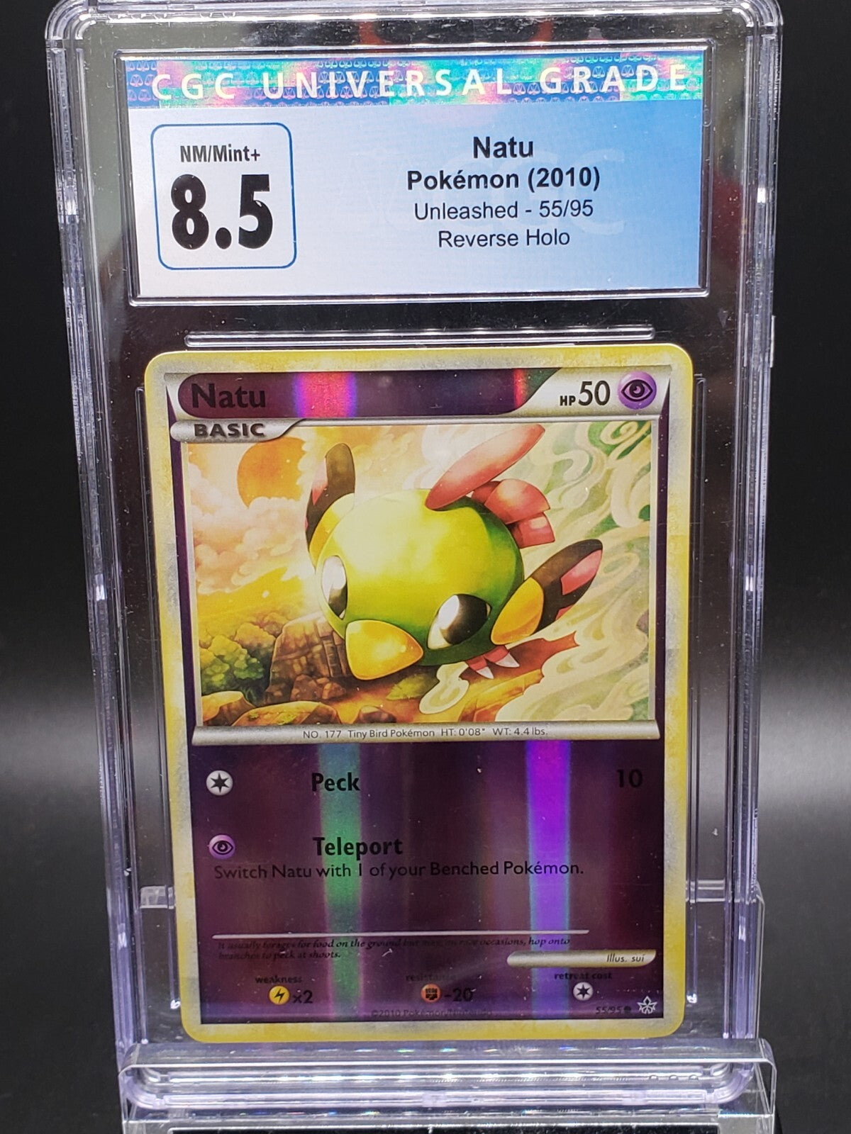 2010 Pokemon Natu 55/95 Reverse Holo  Cgc 8.5