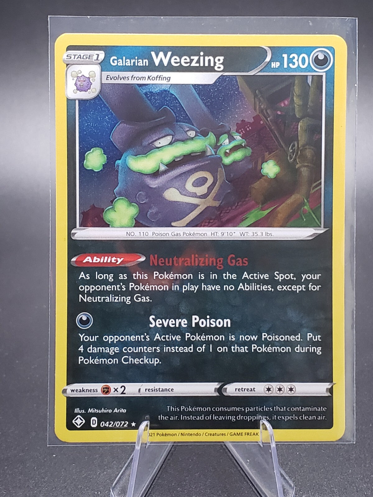 Pokémon TCG Galarian Weezing Shining Fates 042/072 Regular Holo Rare