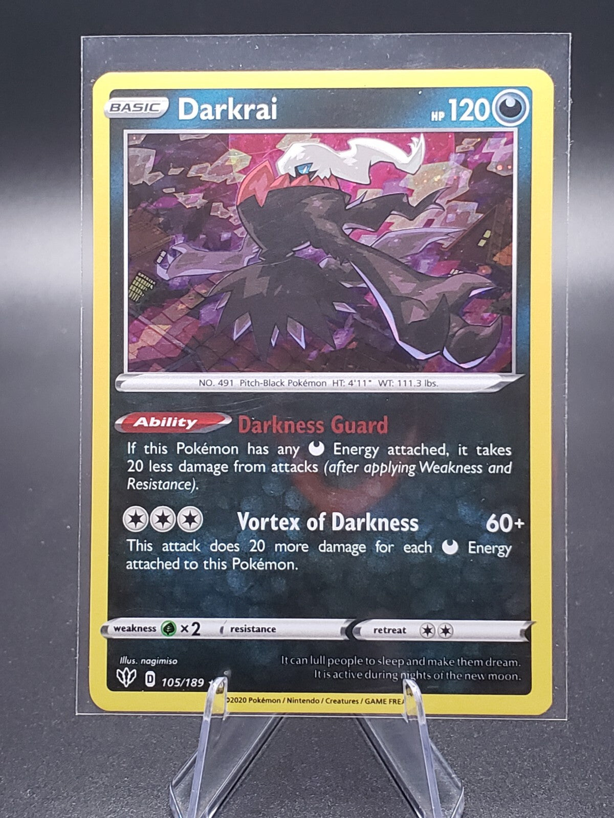 Darkrai 105/189 Cosmos Holo Promo Darkness Ablaze Pokemon TCG Near Mint (NM)