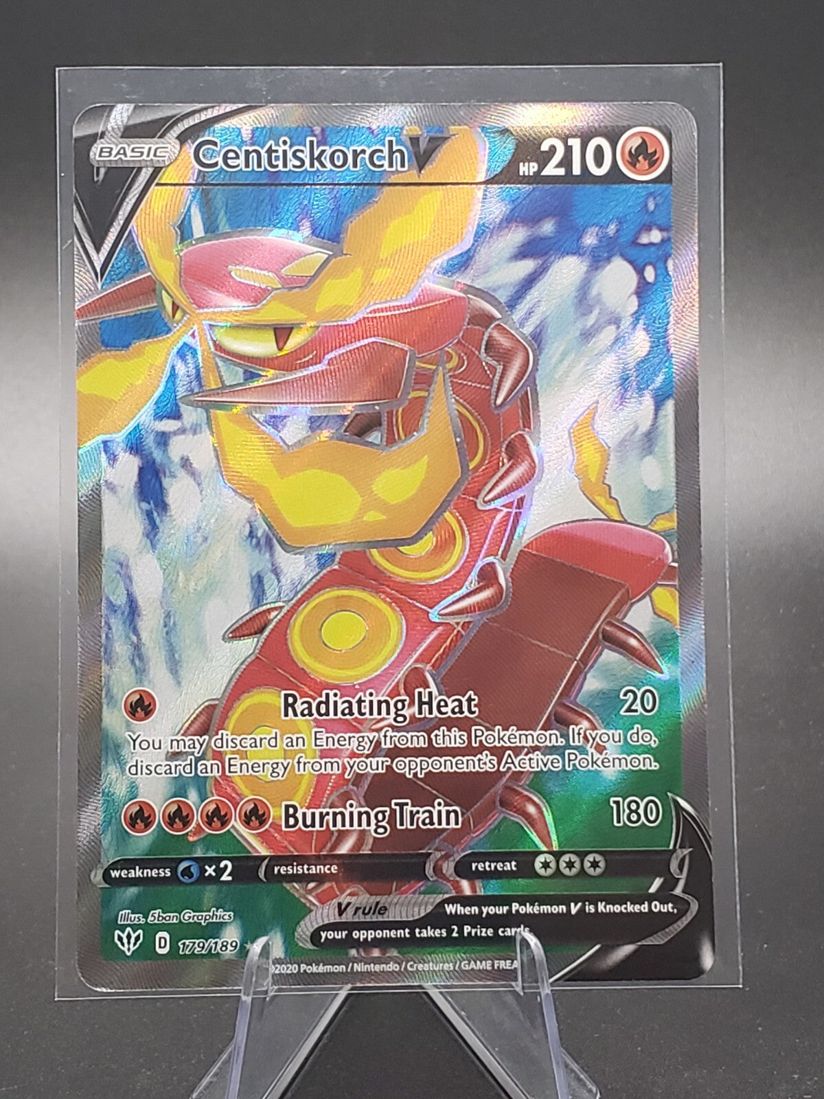 Pokémon TCG Centiskorch V Darkness Ablaze 179/189 Holo Full Art Ultra Rare