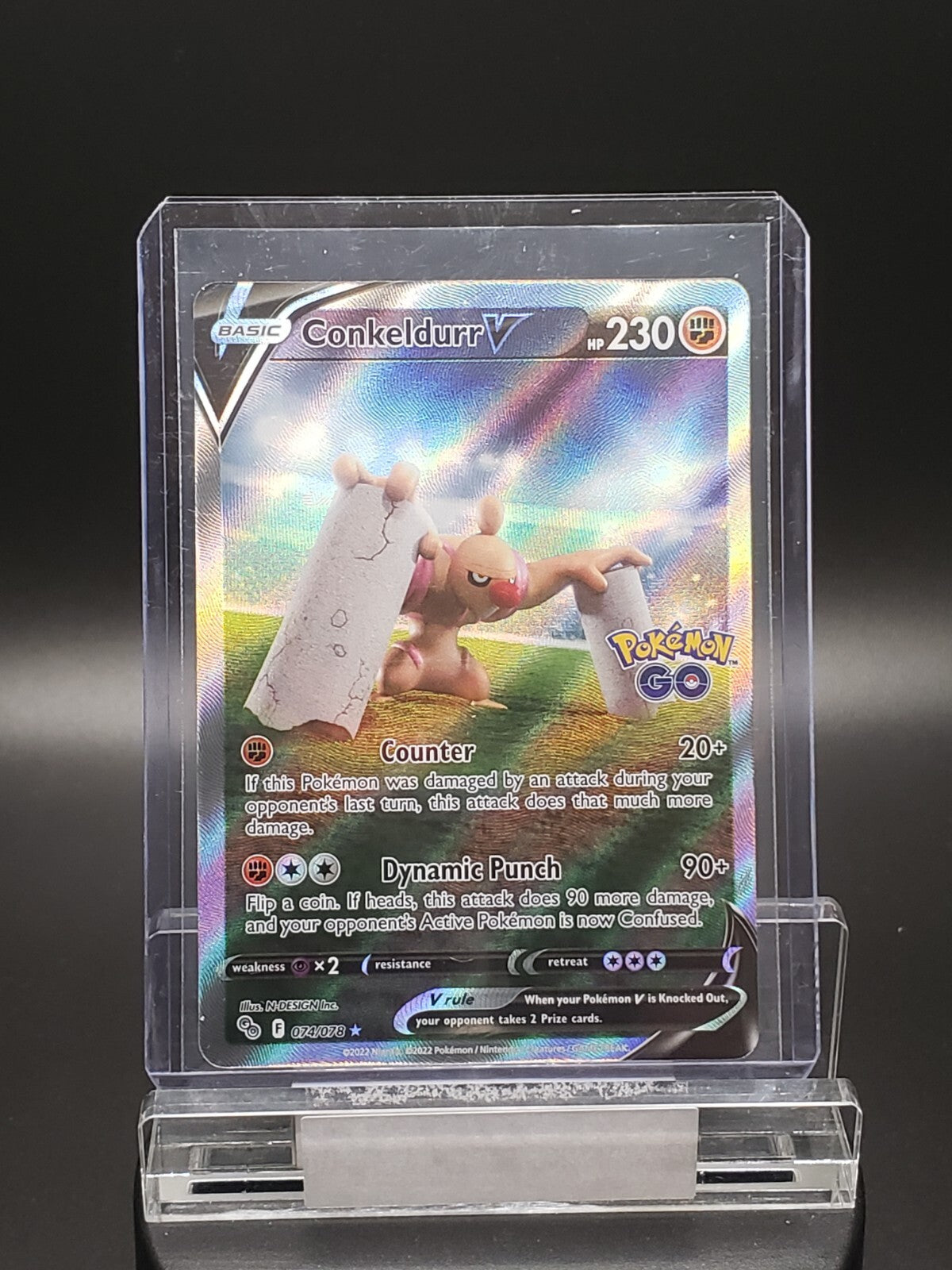Pokemon Conkeldurr V - Alt Art Full Art Ultra Rare - 74/78 - Pokémon GO NM