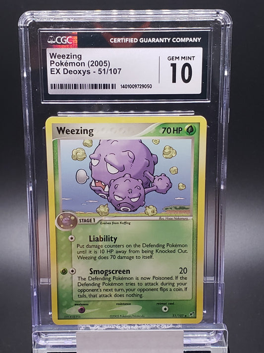 2005 Pokemon EX Deoxys Non Holo Weezing #51 CGC 10 GEM MINT - PSA