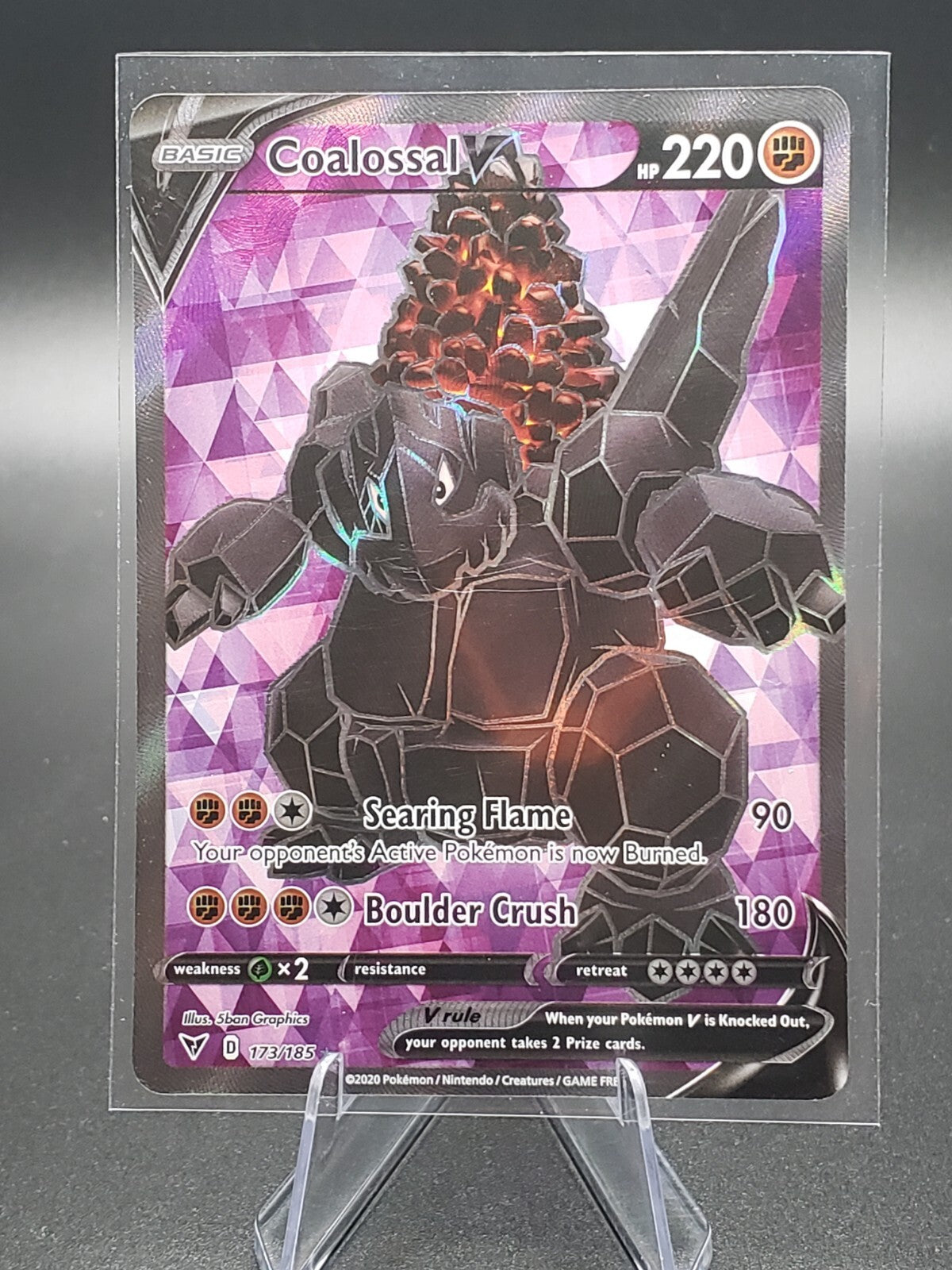 Coalossal V 173/185 SWSH Vivid Voltage Full Art Ultra Rare Holo Pokémon 2020 NM