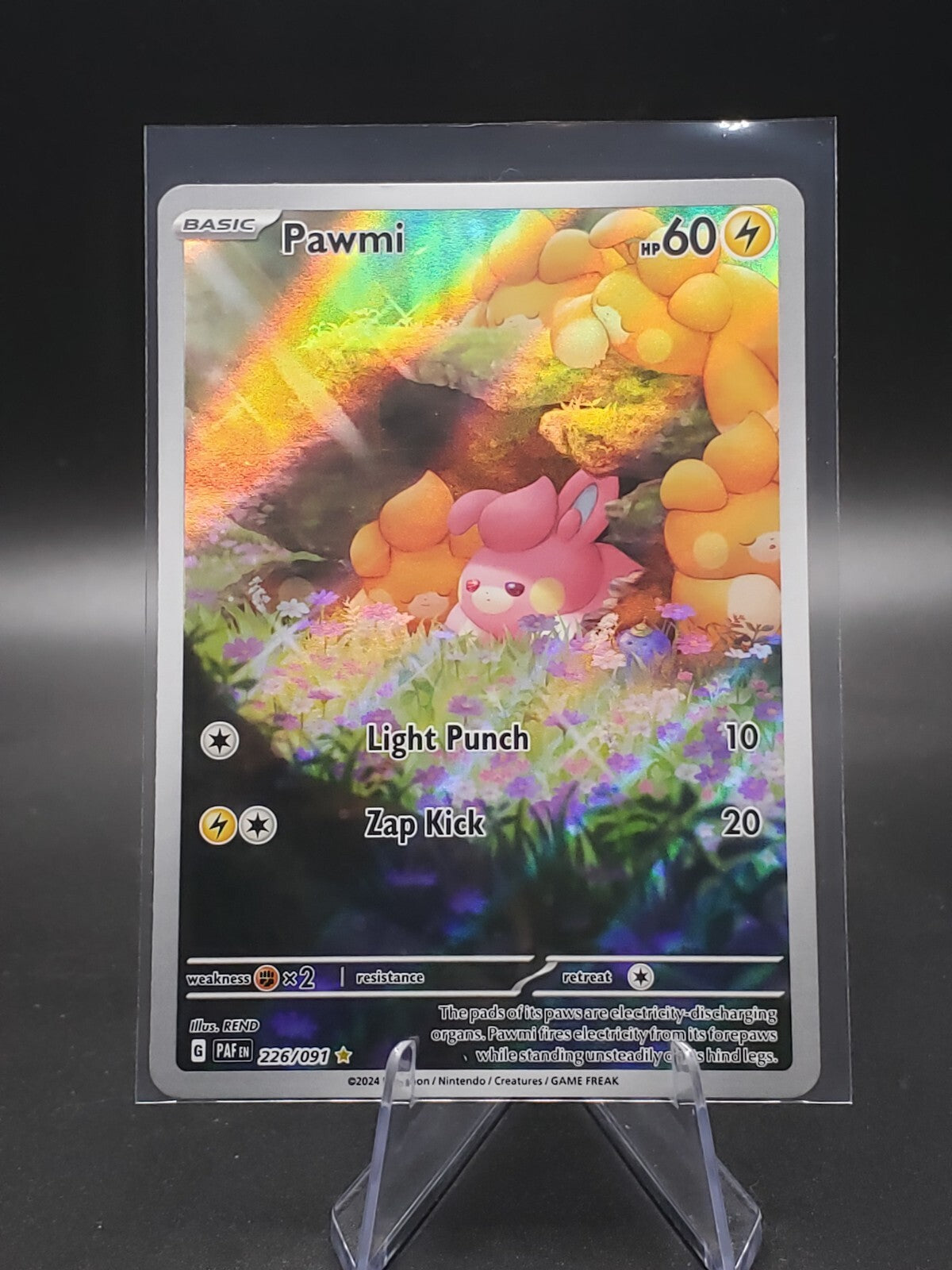 Pokémon TCG Pawmi Scarlet & Violet: Paldean Fates 226/091 Holo Illustration Rare