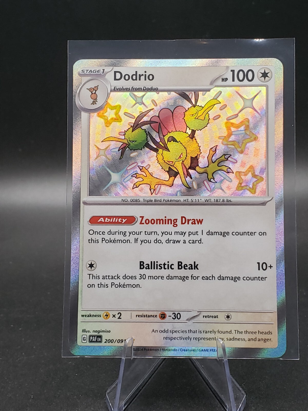 Pokémon TCG Dodrio Scarlet & Violet: Paldean Fates 200/091 Holo Shiny Rare