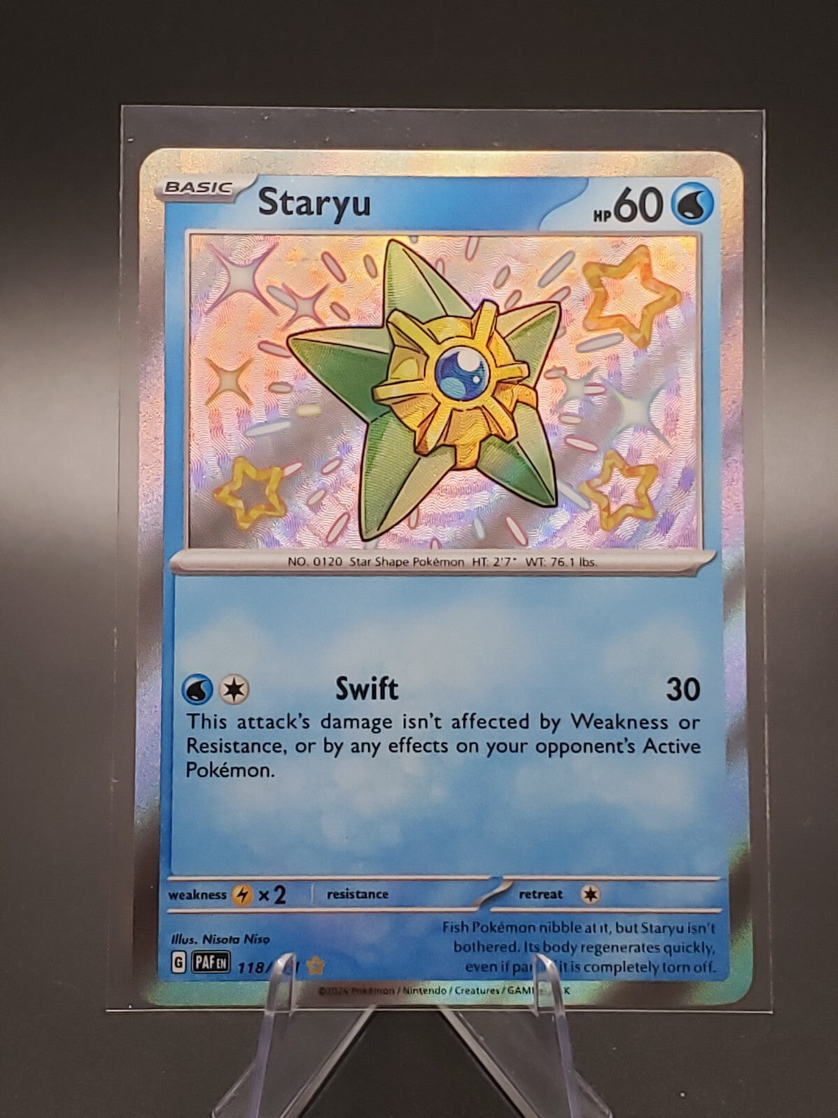Pokémon TCG Staryu Scarlet & Violet: Paldean Fates 118/091 Holo Shiny Rare