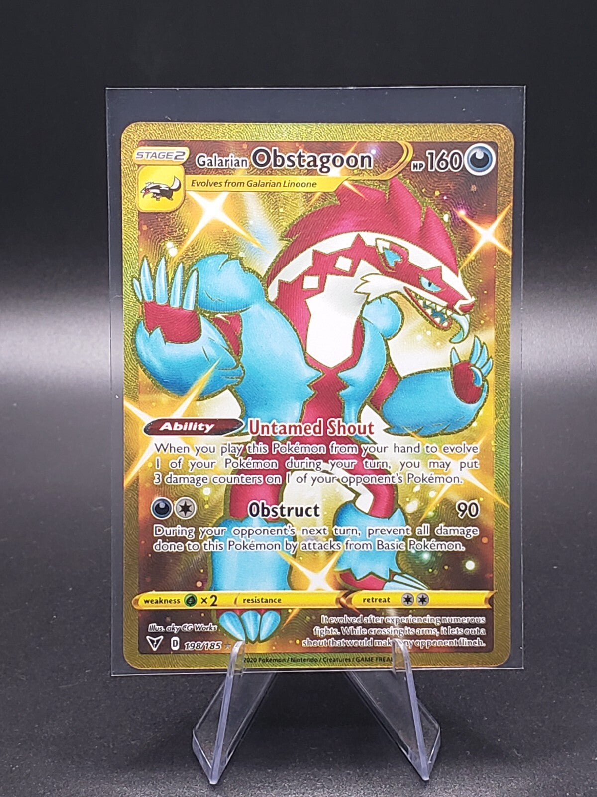 Galarian Obstagoon (Secret) 198/185 Swsh04: Vivid Voltage Holo