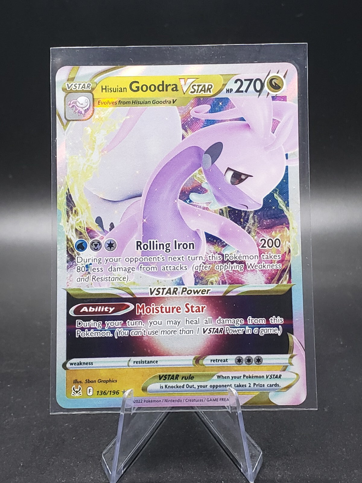 Pokémon TCG Hisuian Goodra VSTAR Sword & Shield - Lost Origin 136/196 Holo Ultra
