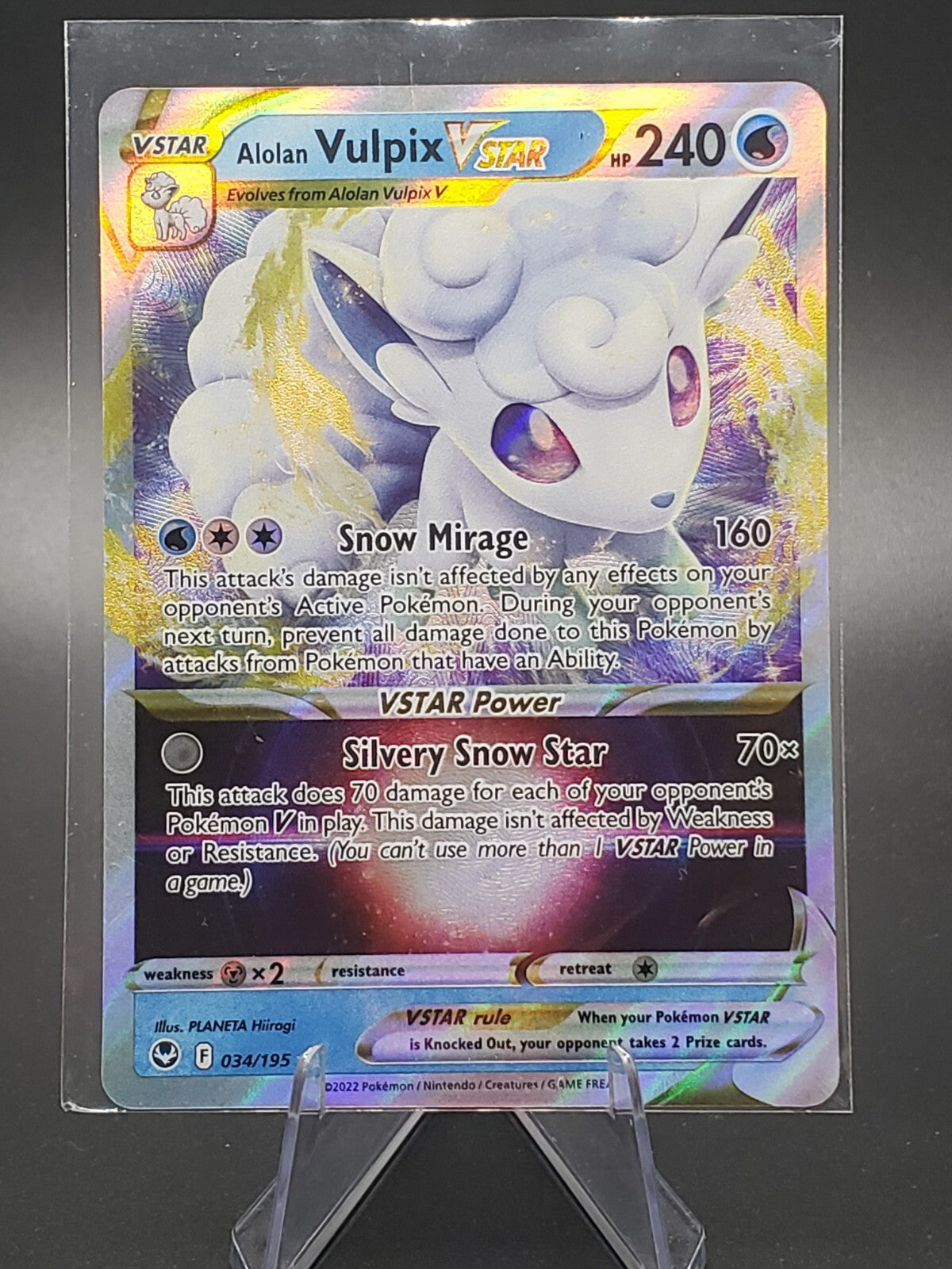 Pokémon TCG Alolan Vulpix VSTAR Sword & Shield - Silver Tempest 034/195 Holo...