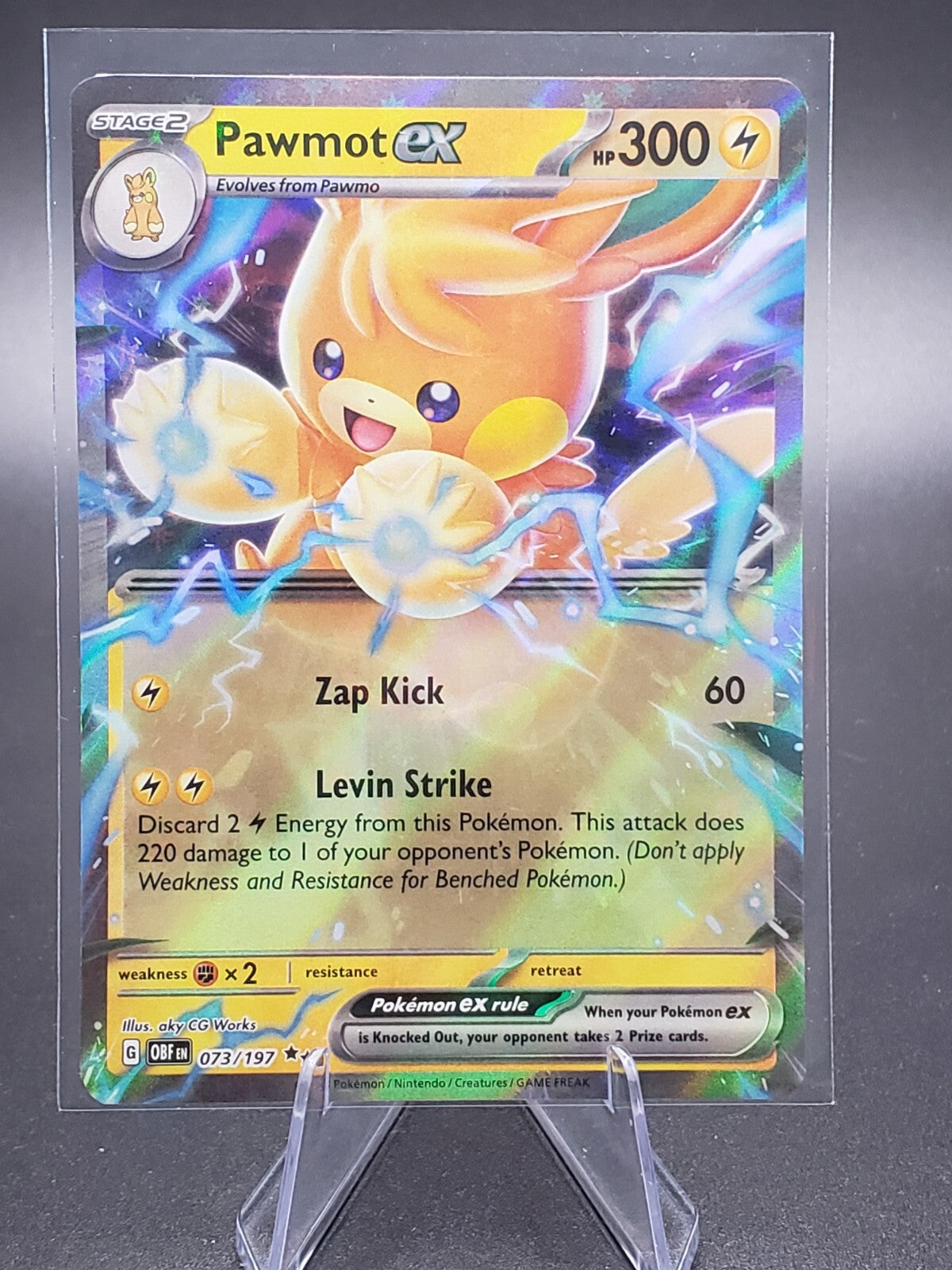 Pokémon TCG Pawmot ex Sv03: Obsidian Flames 073/197 Holo Double Rare