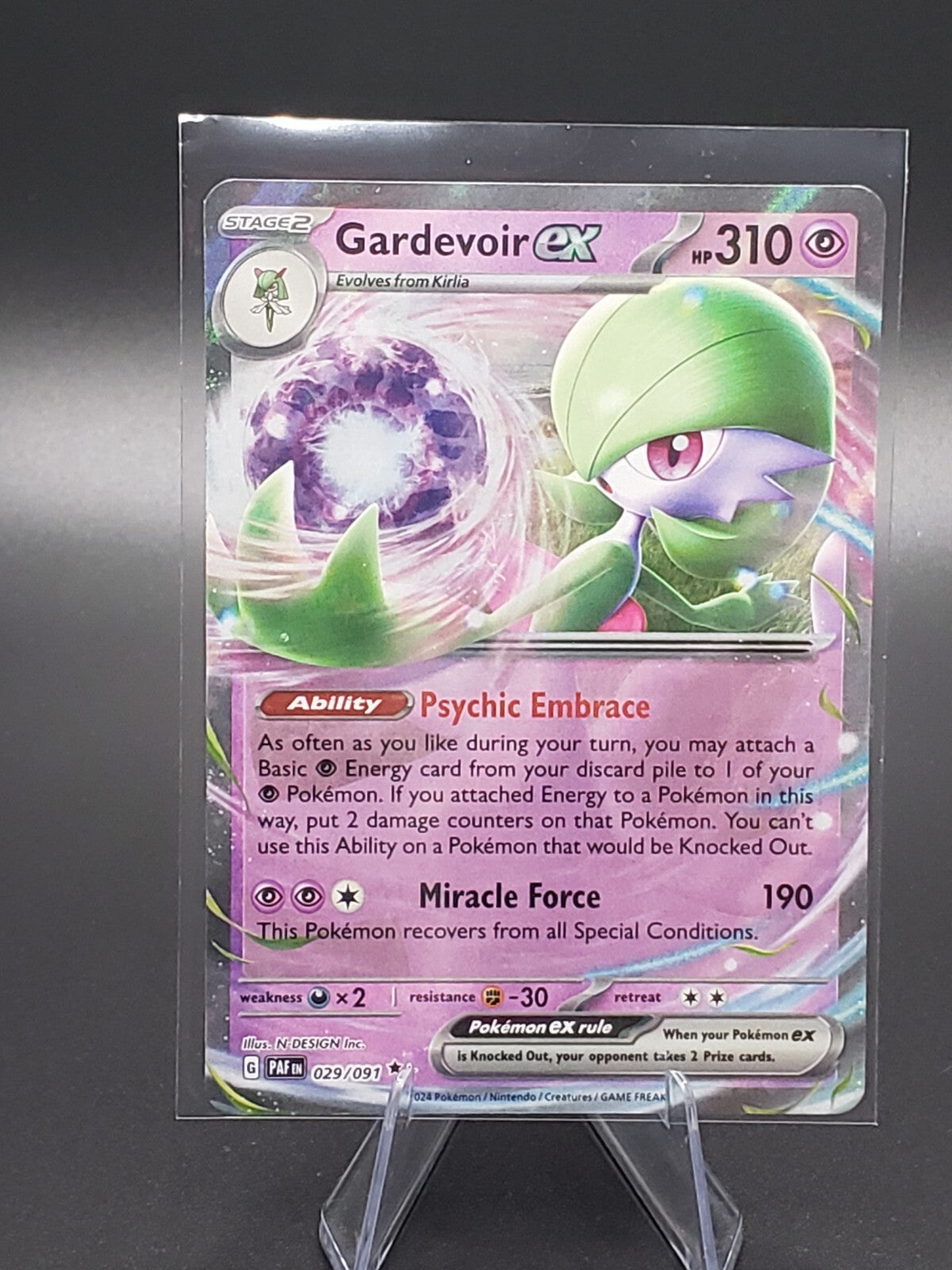 Pokémon TCG Gardevoir ex Scarlet & Violet: Paldean Fates 029/091 Holo Double...