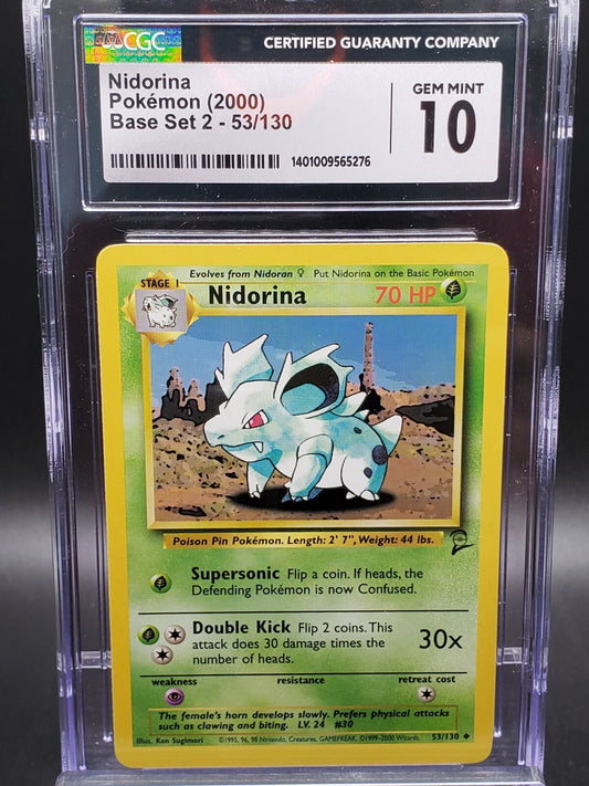 2000 Pokemon Nidorina Base Set 2 53/130  Cgc 10