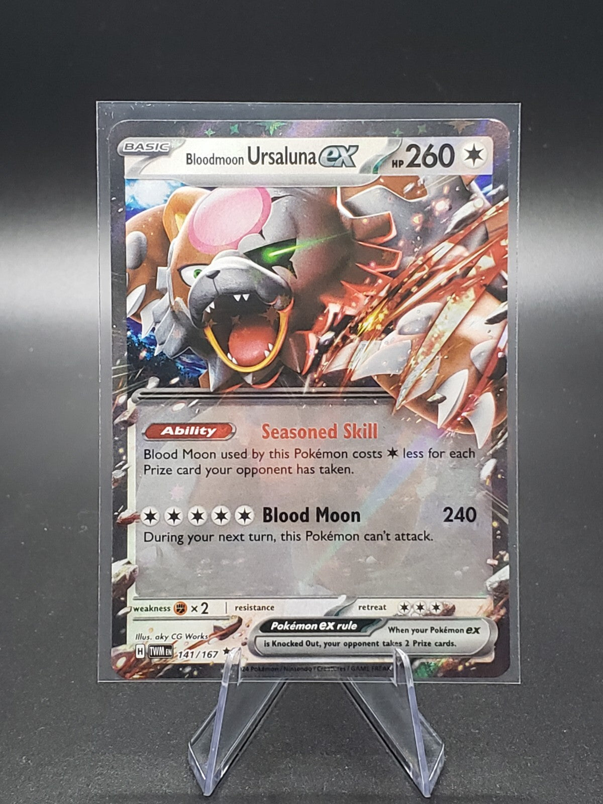 NM Pokemon Twilight Masquerade Bloodmoon Ursaluna EX Double Rare 141 #141/167