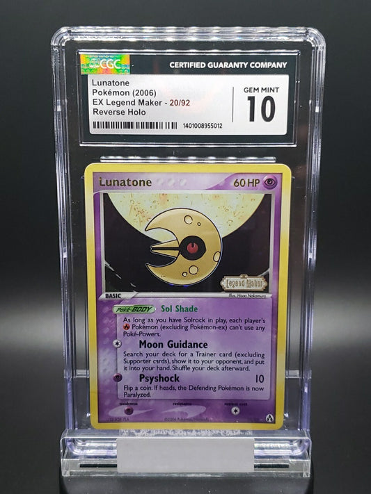 2006 Pokemon Lunatone 20/92 EX Legend Maker Reverse Holo CGC 10