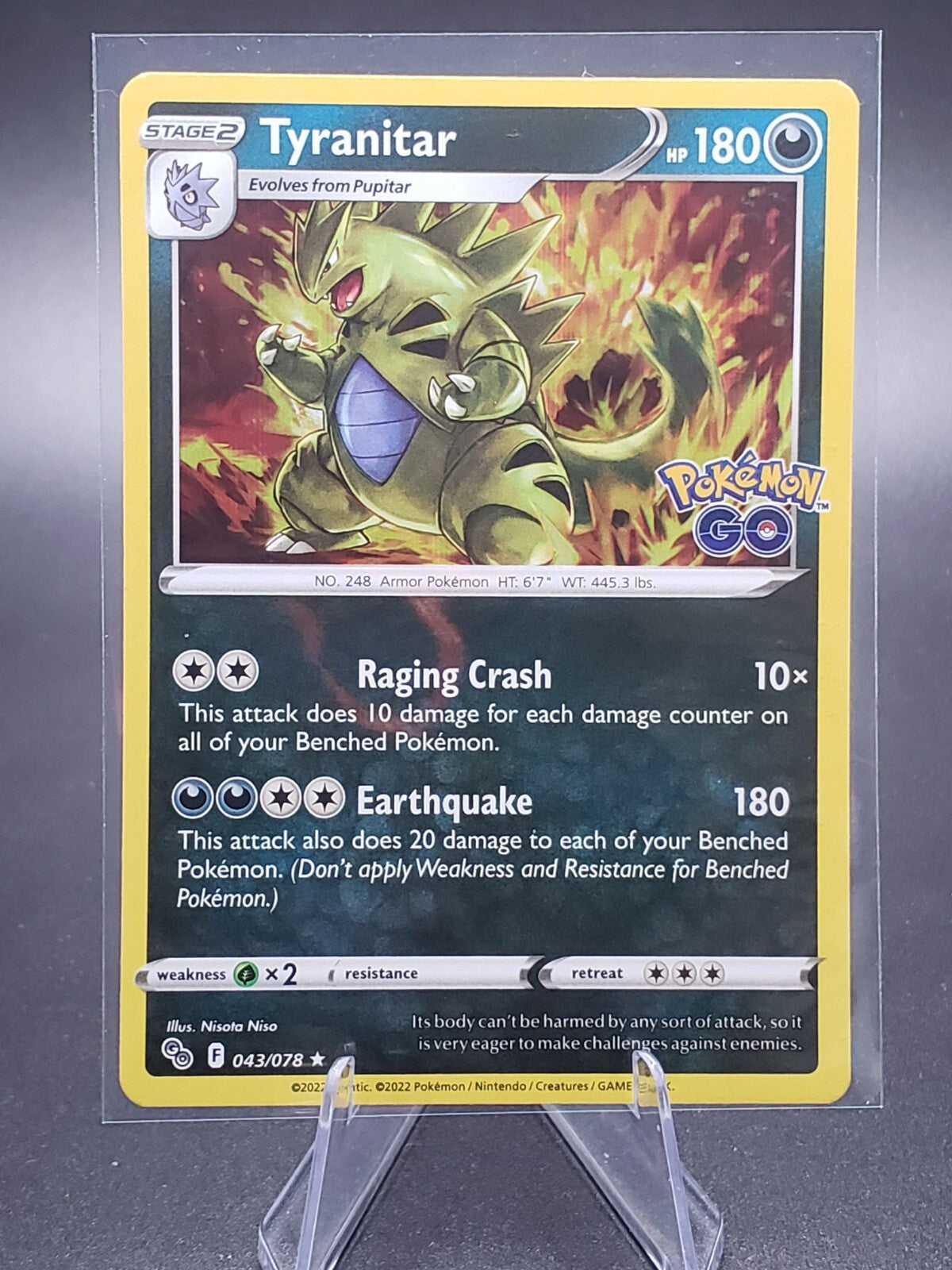 Pokémon TCG Tyranitar Pokémon GO 043/078 Holo Holo Rare