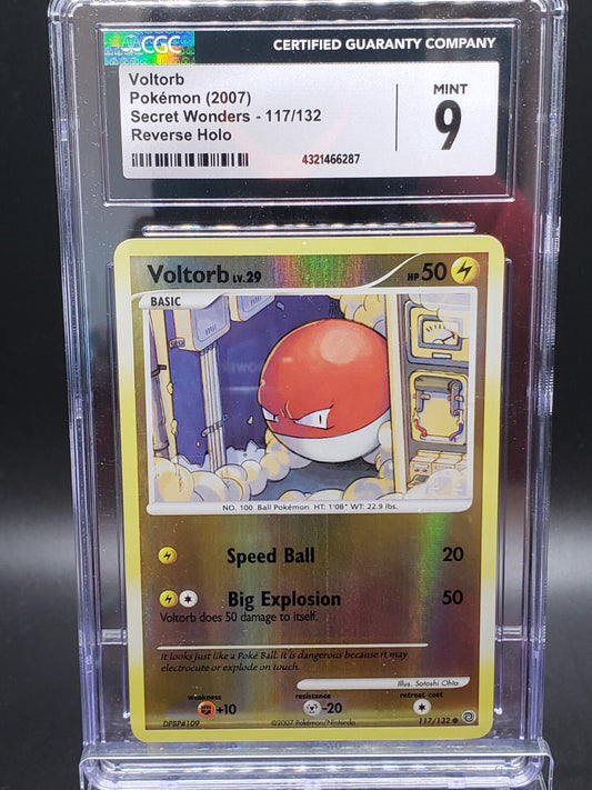 2007 Pokemon Voltorb 117/132 Reverse Holo Cgc 9