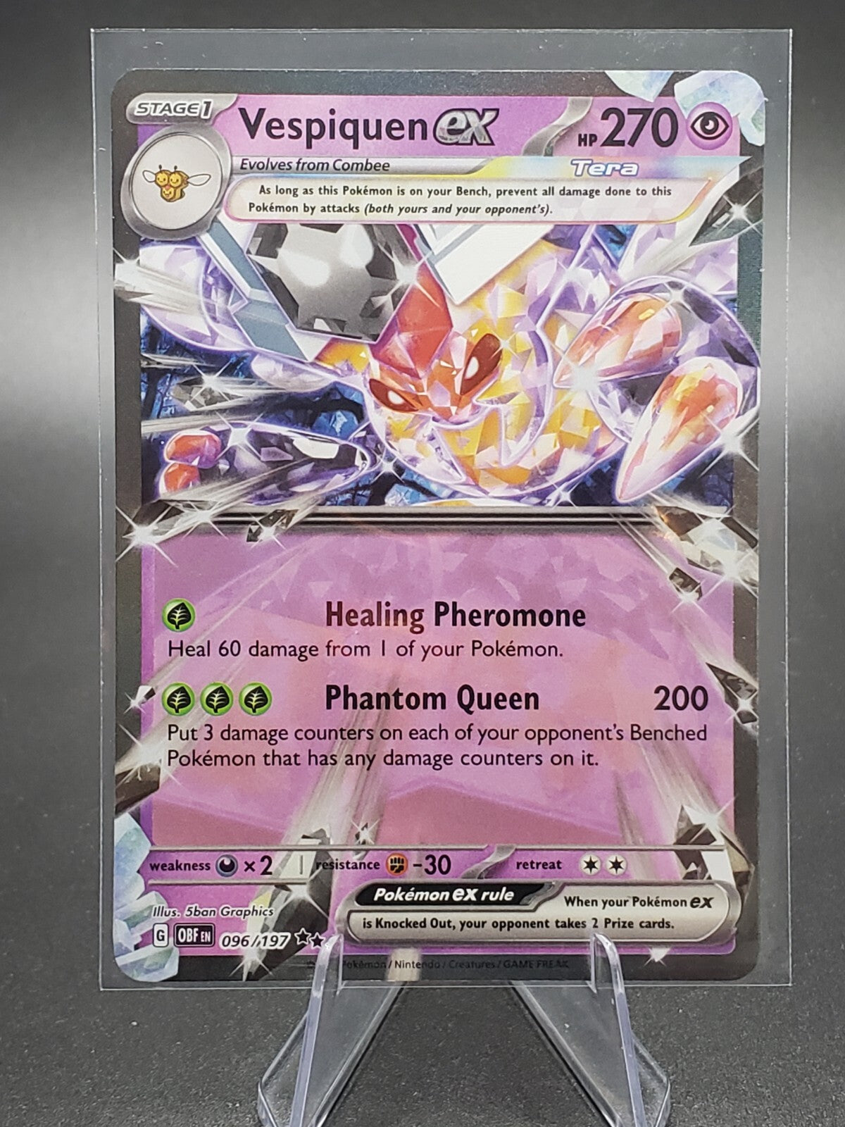 Pokémon TCG Vespiquen ex Sv03: Obsidian Flames 096/197 Holo Double Rare