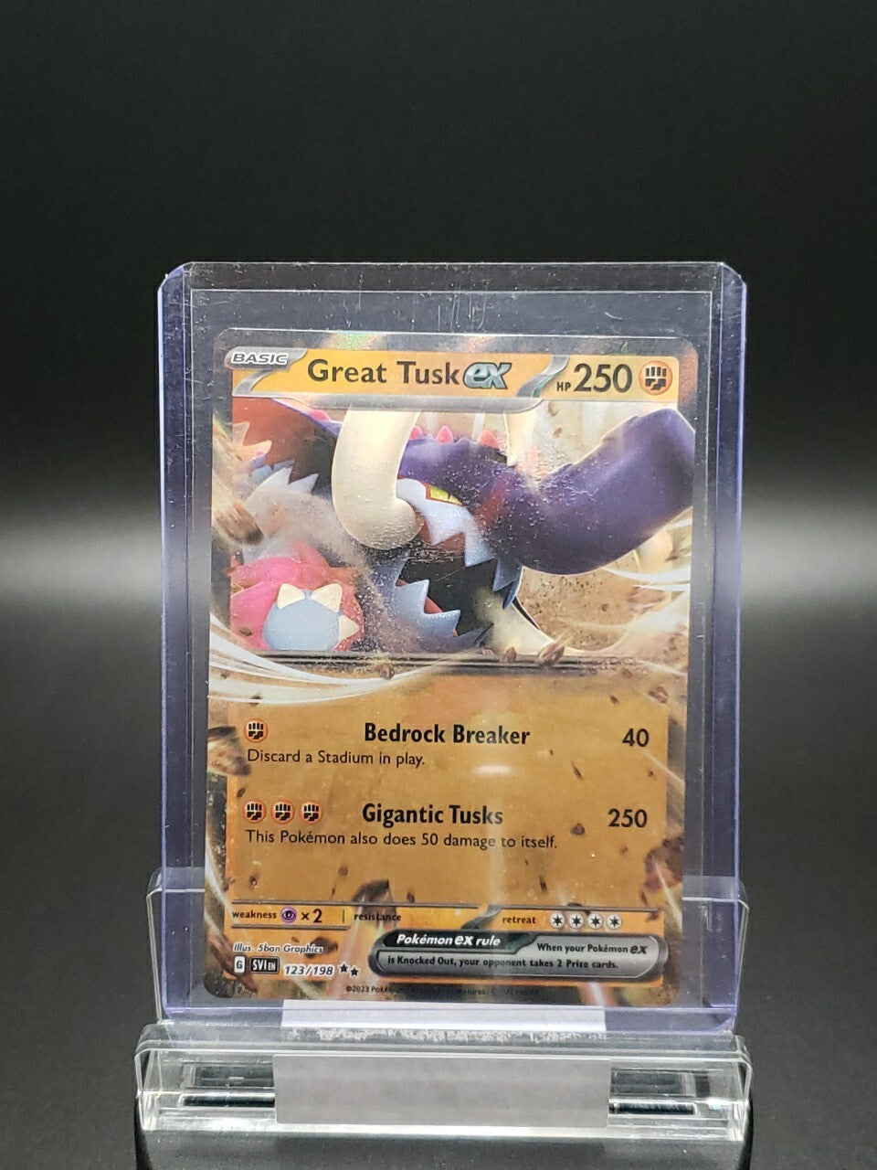 Pokemon TCG - Great Tusk ex Double Rare Holo - 123/198 - Scarlet & Violet Base